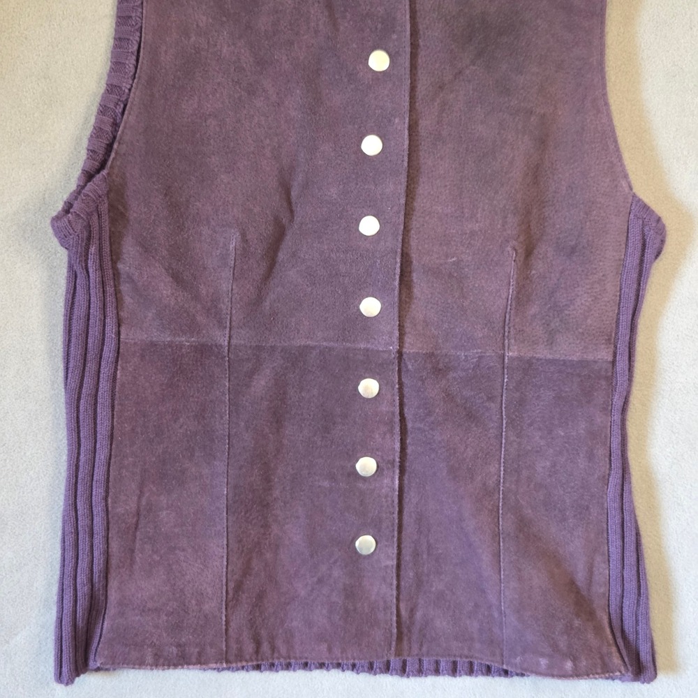 Christopher & Banks Purple Suede Knit Vest Women's XL Western Rustic Layering - Picture 4 of 13